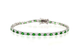 Charming Emerald Tennis Bracelet 925 Sterling Silver